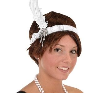 🆕 White/Silver Flapper Headband